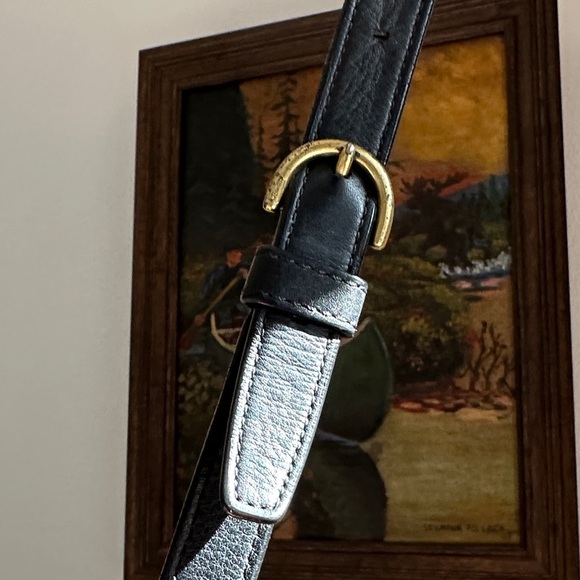 Coach Black Leather Shoulder Bag with Gold Accents - Picture 6 of 13